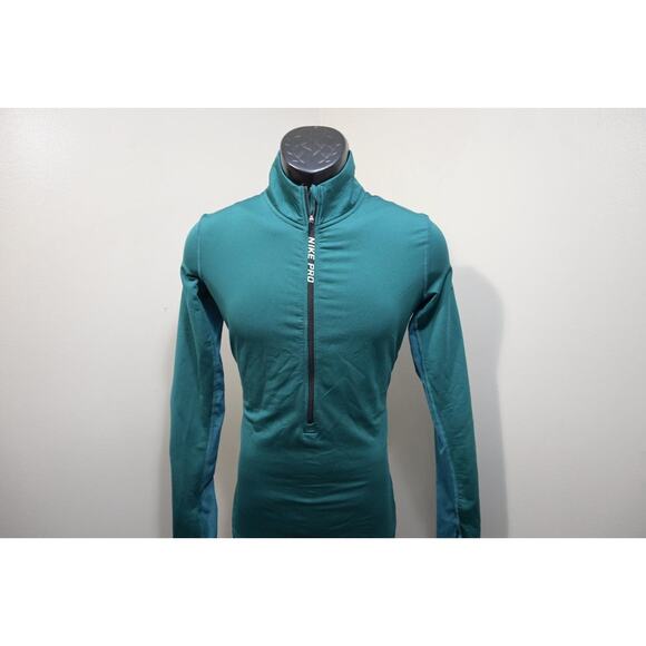 Nike Pro Running Half Zip Dri Fit Fitted Athletic Jacket Womens Sz Large - Picture 3 of 9